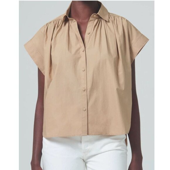 CITIZENS OF HUMANITY Incense Penny Cotton Poplin Shirt Top Blouse Size XS - Picture 1 of 4